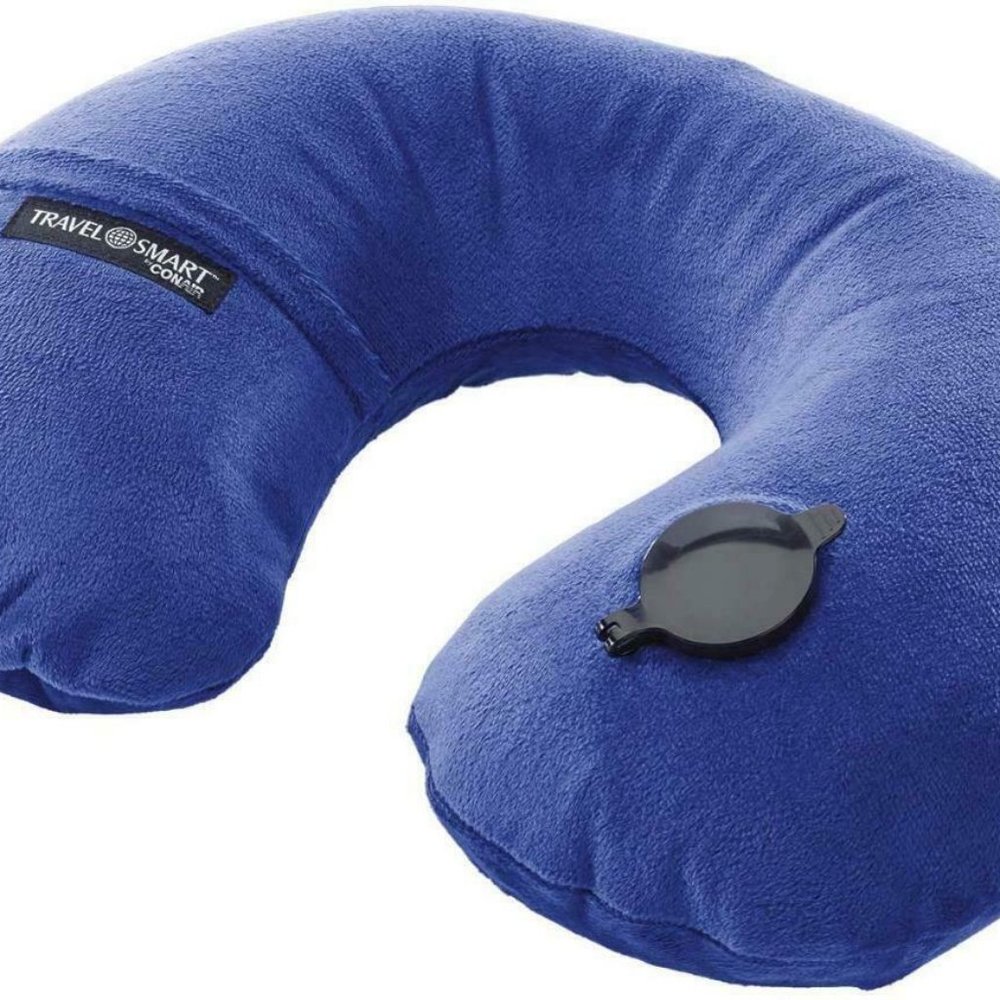 Inflatable Fleece Travel Pillow Small